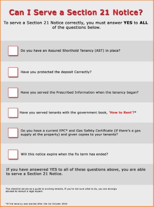 Can I Serve a Section 21 Notice Checklist.